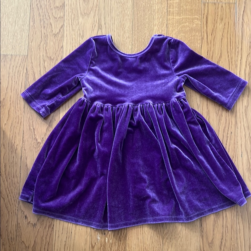 Mile & Rose Purple Velvet Twirl Dress - 3T